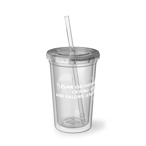 David Rose - Schitt's Creek - "Popping a pill" - 16oz clear acrylic tumbler