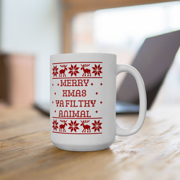 Merry Xmas Ya Filthy Animal - 15oz mug