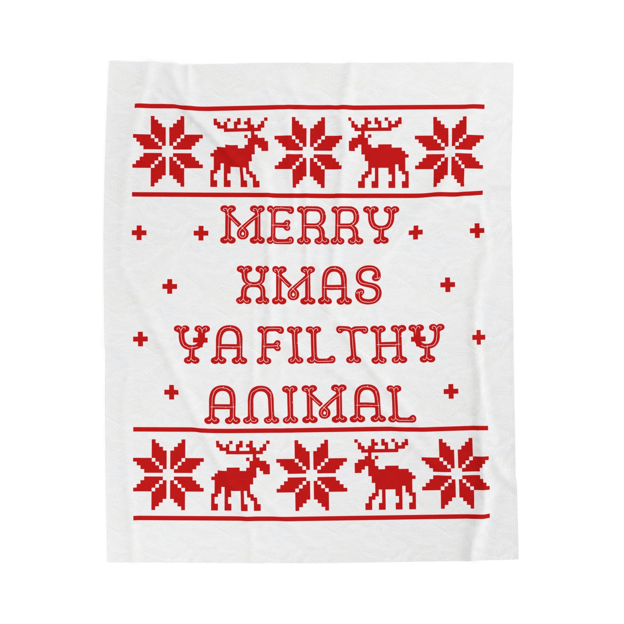 Merry Xmas Ya Filthy Animal - velvety plush blanket 50 x 60 inch