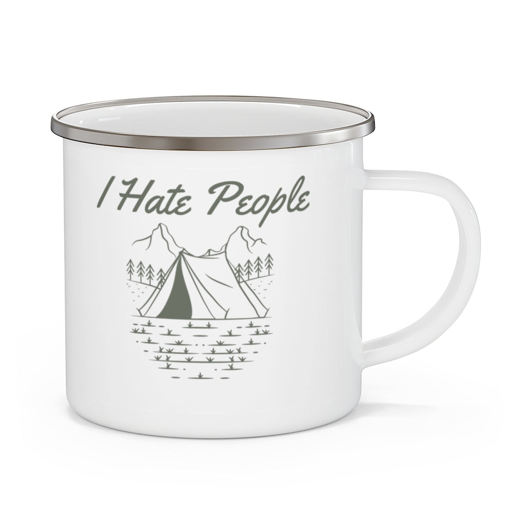 I Hate People - 12oz Enamel Camping Mug