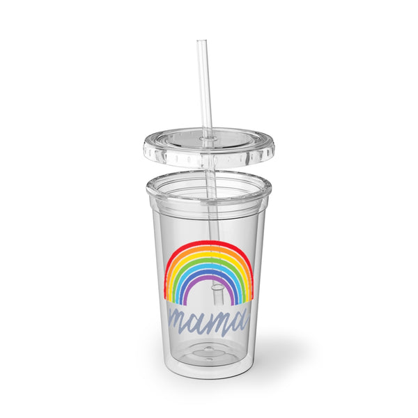 MAMA rainbow - 16oz clear acrylic tumbler