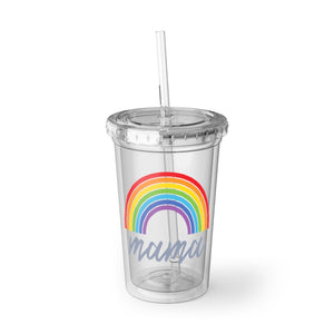 MAMA rainbow - 16oz clear acrylic tumbler