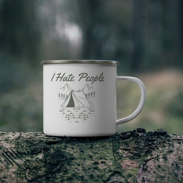 I Hate People - 12oz Enamel Camping Mug