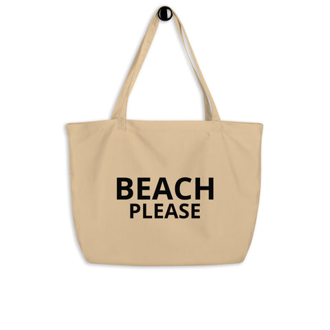 BEACH Please - large organic tote bag